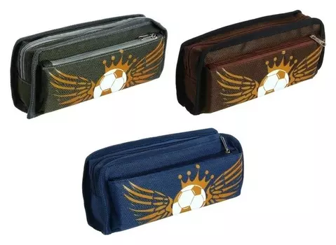 Пенал школьный на молнии 2 отделения "Мяч"