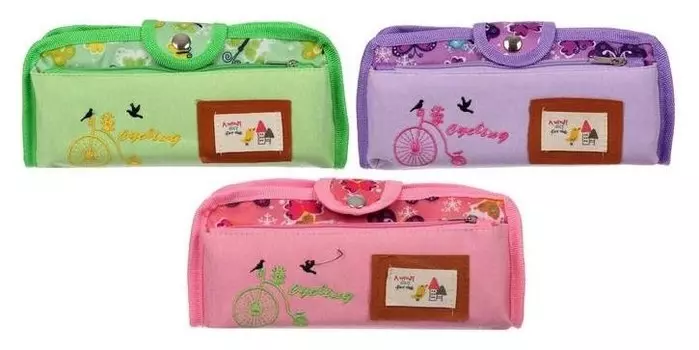 Пенал школьный на молнии 2 отделения путешествие