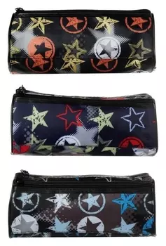 Пенал школьный на молнии 2 отделения "Звезды"