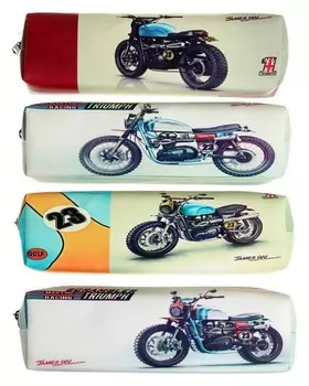 Пенал школьный на молнии "Мотоцикл"