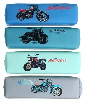 Пенал школьный на молнии "Мотоцикл"
