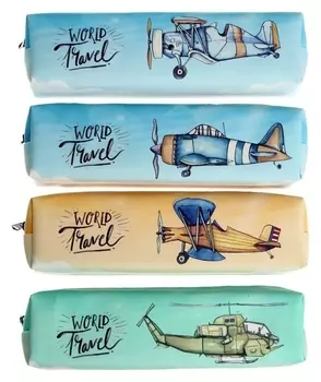Пенал школьный на молнии "Самолет"