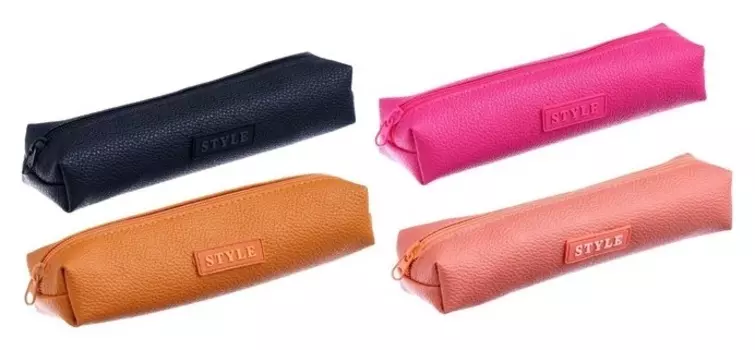 Пенал школьный на молнии "Стиль кожзам"