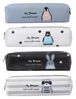 Пенал школьный на молнии зверюшки