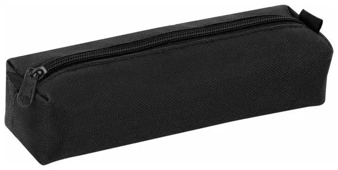 Пенал-тубус на молнии, текстиль, черный, 20х5 см