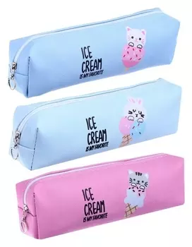 Пеналы школьный на молнии "Котик/зайка"