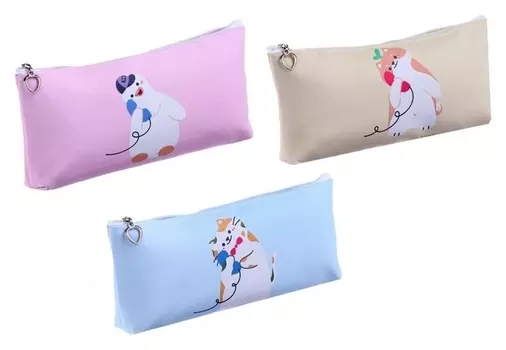 Пеналы школьный на молнии "Зверушки"