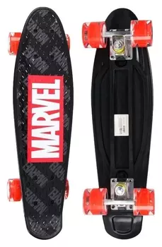 Пенниборд "Marvel" 56 х 16 см, колеса световые PU 60х45 мм, Abec 7, цвет красный