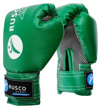 Перчатки боксерские Rusco Sport детские кож.зам. 6 Oz зеленые