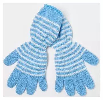 Перчатки для девочки, цвет голубой, размер 14