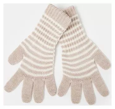 Перчатки для девочки удлинённые, бежевый, размер 14