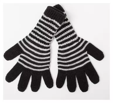 Перчатки для девочки удлинённые, чёрный, размер 14