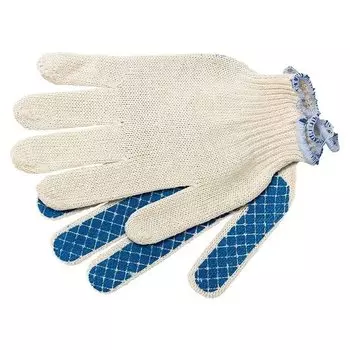 Перчатки х/б, ПВХ покрытие, "Шахматный облив", 10 класс россия