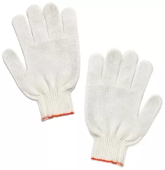 Перчатки хлопчатобумажные, комплект 5 пар, 7,5 класс, 36-38 г, 166 текс, БЕЗ пвх, Laima "Стандарт", белые, 600804
