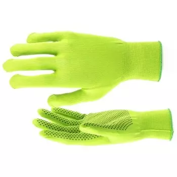 Перчатки нейлон, ПВХ точка, 13 класс, цвет изумрудный, L россия