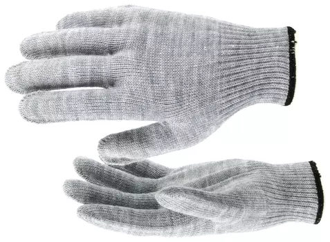 Перчатки трикотажные, акрил, серая туча, оверлок россия