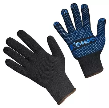 Перчатки защитные трикотажн комус ПВХ точка 5 нит 52г 10 кл черн р9 5пар/уп