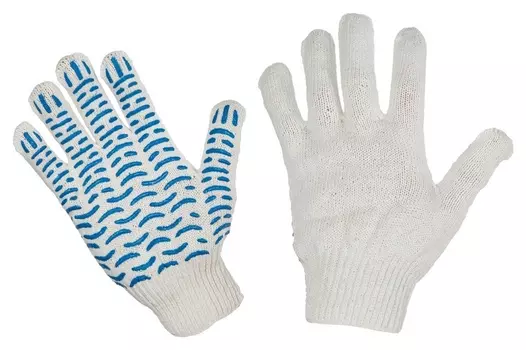 Перчатки защитные трикотажные с ПВХ волна 4 нити 42г 10класс 10пар/уп