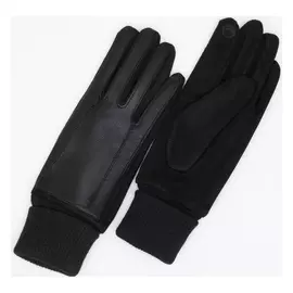 Перчатки женские, безразмерные, с утепленной манжетой, цвет чёрный