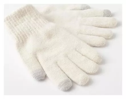 Перчатки женские двухслойные Minaku "Однотонные", размер 6,5, цвет молочный