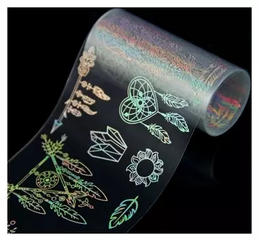 Переводная фольга для декора «Ловец снов», 4 × 80 см, цвет голографичный серебристый