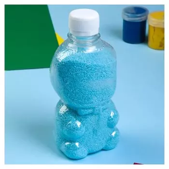 Песок цветной в бутылках "Голубой" 500 гр