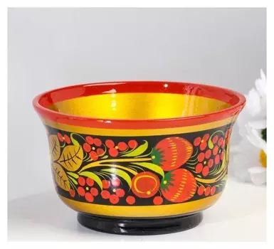 Пиала, 13х7 см, 300мл, хохлома