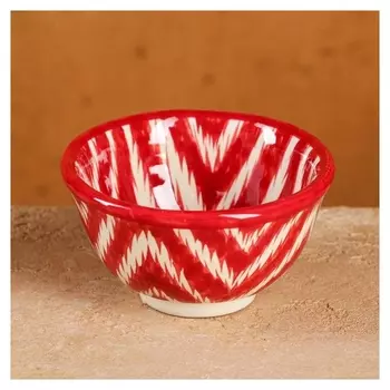 Пиала коньячная малая риштанская керамика атлас 8,5см цвет красный