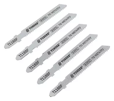 Пилки для лобзика Tundra, Bimetal, по дереву, 5 шт. 50/75 х 2 мм, T118bf
