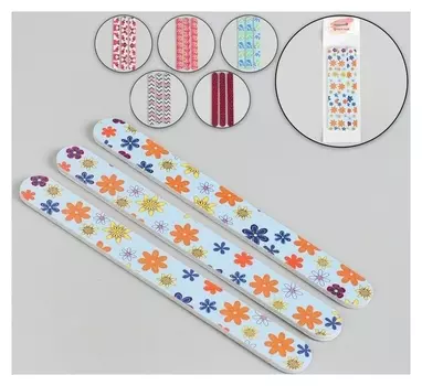 Пилки-наждаки, абразивность 240/240, 18 см, 3 шт, рисунок