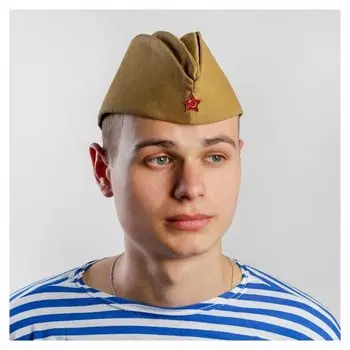 Пилотка гост, хлопок 100%, р. 55 + термонаклейка