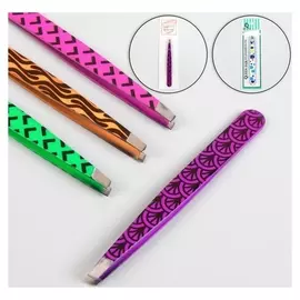 Пинцет скошенный, 9,5 см, рисунок