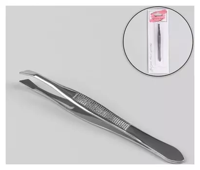 Пинцет скошенный, широкий, 9 см