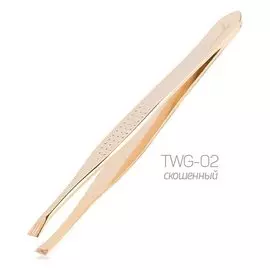 Пинцет золотой скошенный (TWG-02)