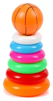 Пирамидка "Баскетбольный мяч", 6 колец