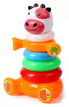 Пирамидка "Коровка", 6 колец