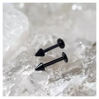 Пирсинг лабрет "Шип", цвет чёрный, L=13мм, набор 2шт