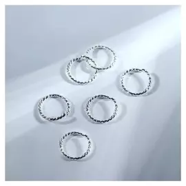 Пирсинг универсальный "Колечко" узор, D=0,6см, цвет серебро, набор 6шт