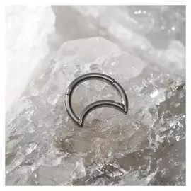 Пирсинг в нос (Кликер) "Полумесяц", цвет серебро