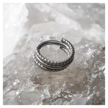 Пирсинг в нос (Кликер) "Жгут", цвет серебро