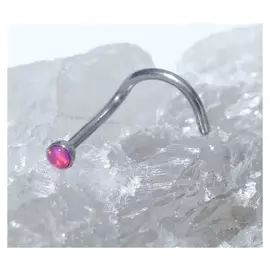 Пирсинг в нос (Нострил) "Опал", цвет розовый