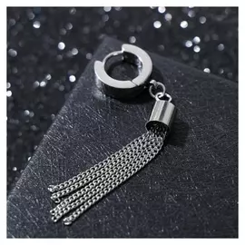 Пирсинг в ухо "Кисточка", цвет серебро