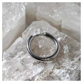 Пирсинг в ухо "Кольцо" классик,d=13мм, цвет серебро