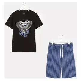 Пижама мужская футболка + шорты "Rock'n'roll" р.48