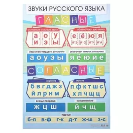 Плакат "Гласные и согласные звуки" А2