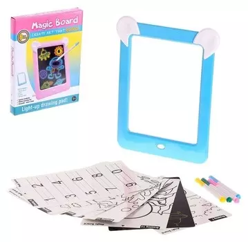 Планшет для рисования 3D «Зайка», с ручками и карточками