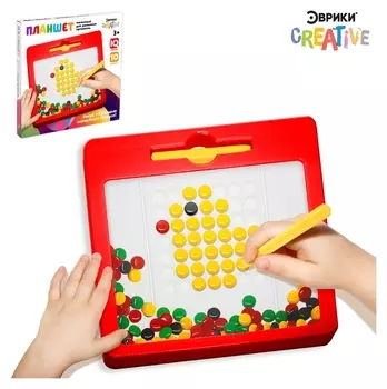 Планшет-мозаика магнитный для рисования Пуговки цвет красный