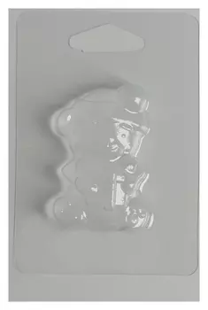 Пластиковая форма для мыла «Мишка с подарком»