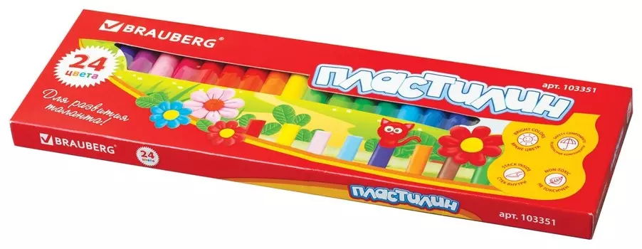 Пластилин классический 24 цвета, высшее качество