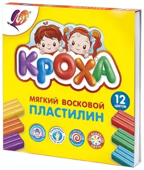 Пластилин мягкий "Кроха", 12 цветов, со стеком